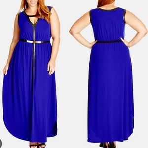 City Chic Grecian Maxi Dress Black Size Small